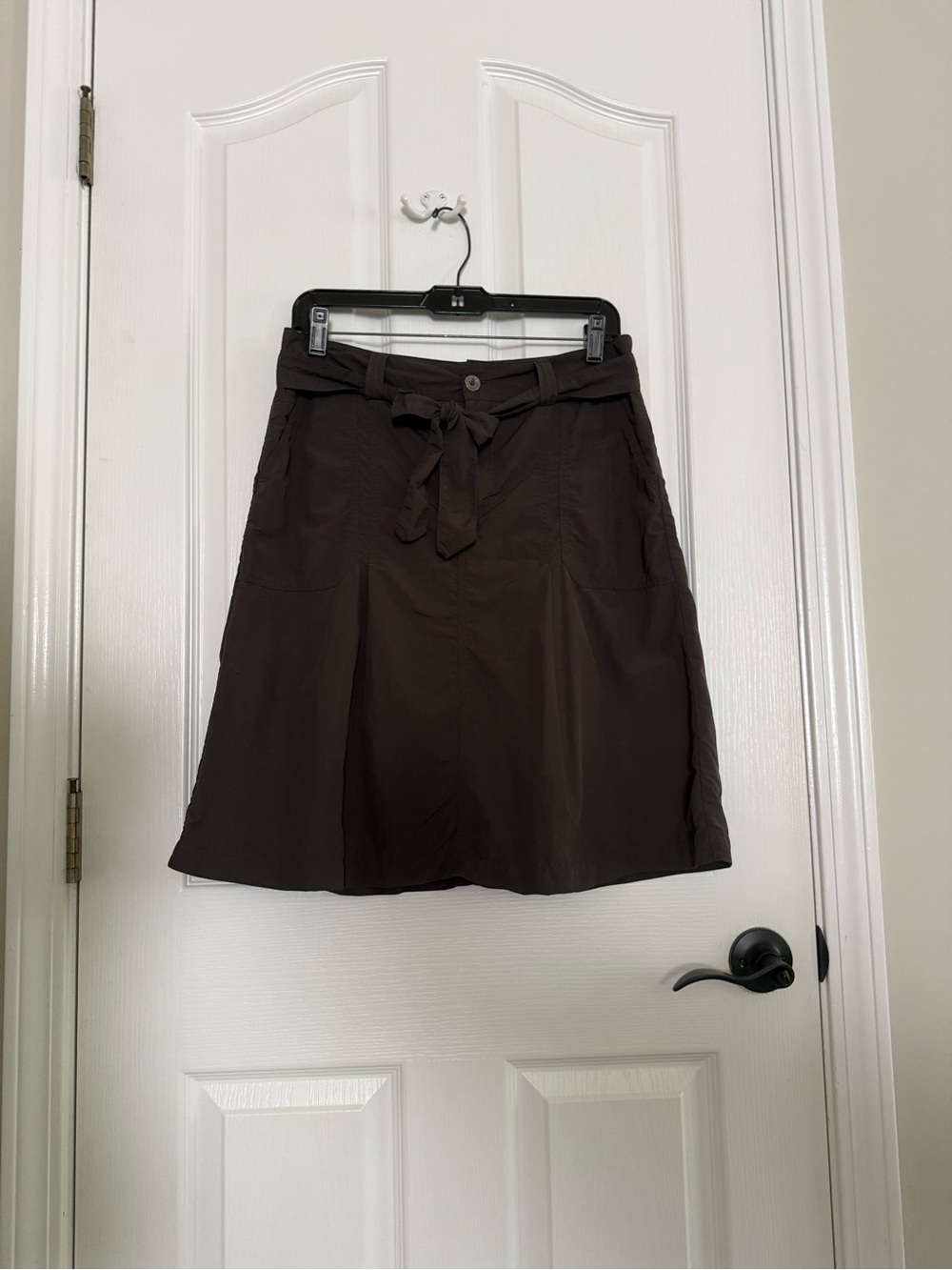 Eddie Bauer Charcoal Gray A-Line Belted Skirt - SzS - NWOT